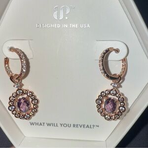 Bomb Party Rose Gold and Purple Earrings